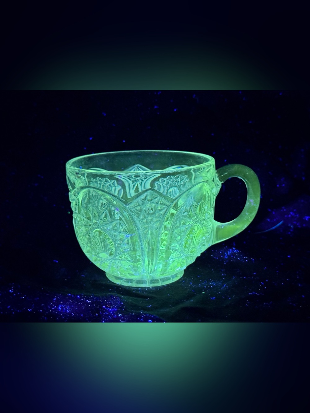 Vintage UV Glow Glass Punch Cup